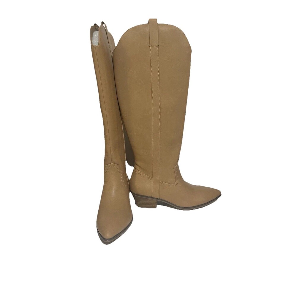 Universal Thread Sommer Tall Tan Cowboy Western Boots Size 8 Cowgirl Boots NEW - Picture 2 of 6